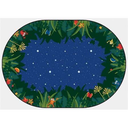 CARPETS FOR KIDS Peaceful Tropical Night 8 ft. x 12 ft. Oval Carpet 6507